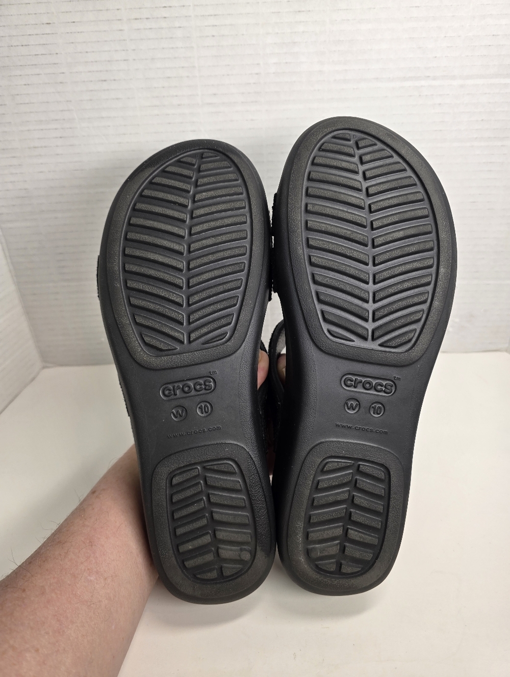 Crocs Literide Boca Black Sequins Sandals Sz 10 - Picture 7 of 8